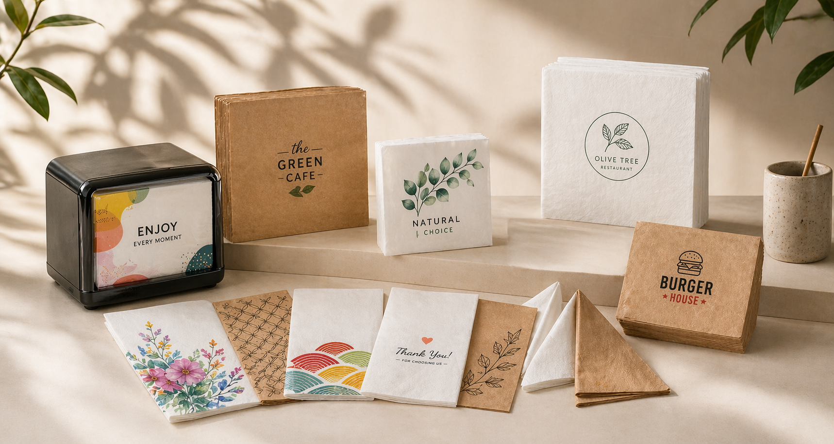 Custom printed paper napkins collection